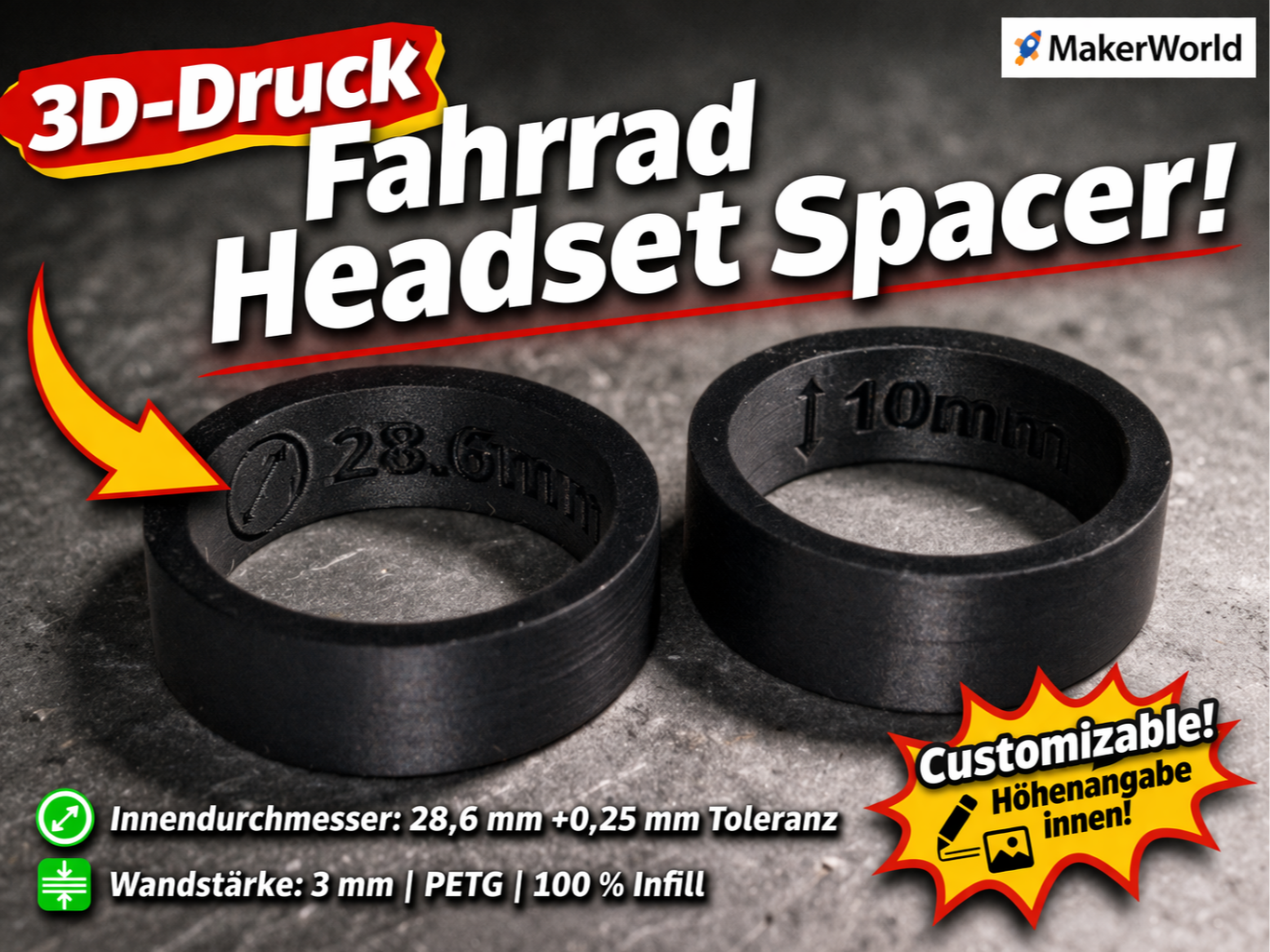 Fahrrad Headset Spacer – customizable