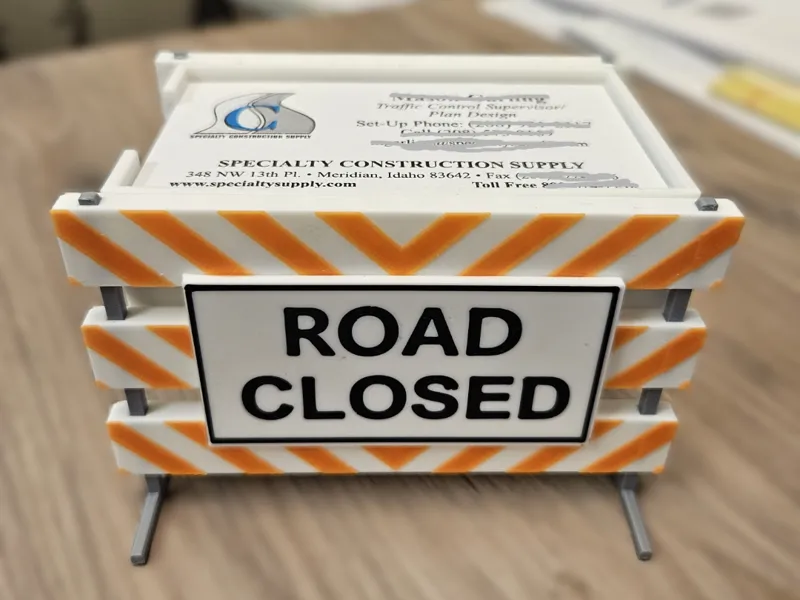 Barricade Business Card Holder w/ sandbags