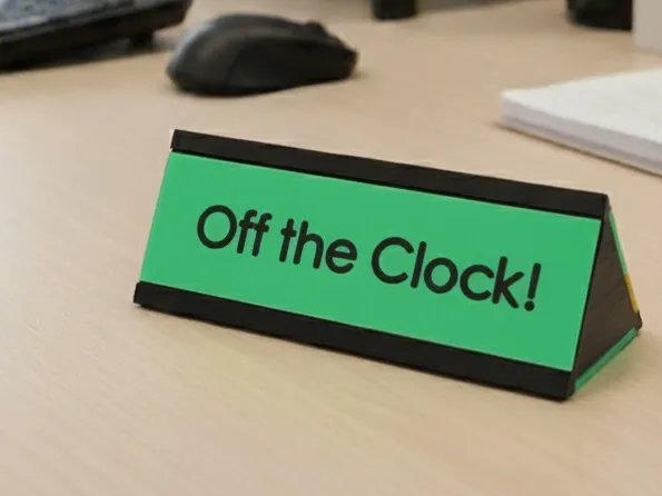 Off the Clock, Deadline and Working Sign