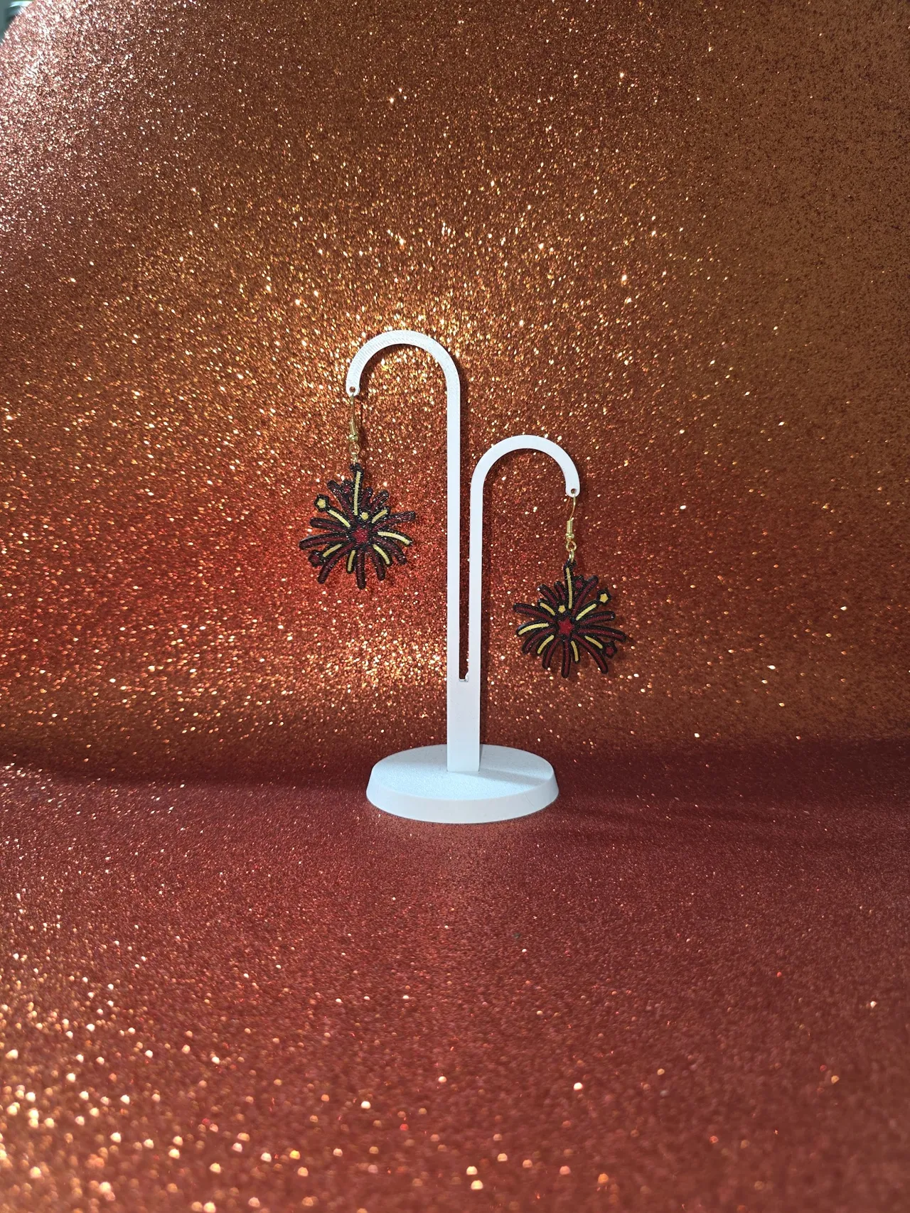 Fireworks new year earrings view 3