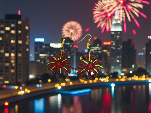 Fireworks new year earrings