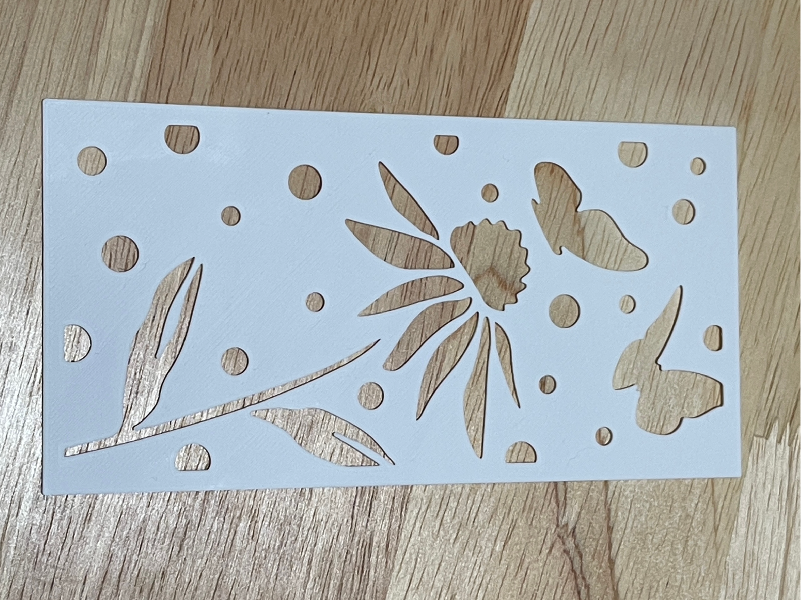 Stencil Flower and Butterflies