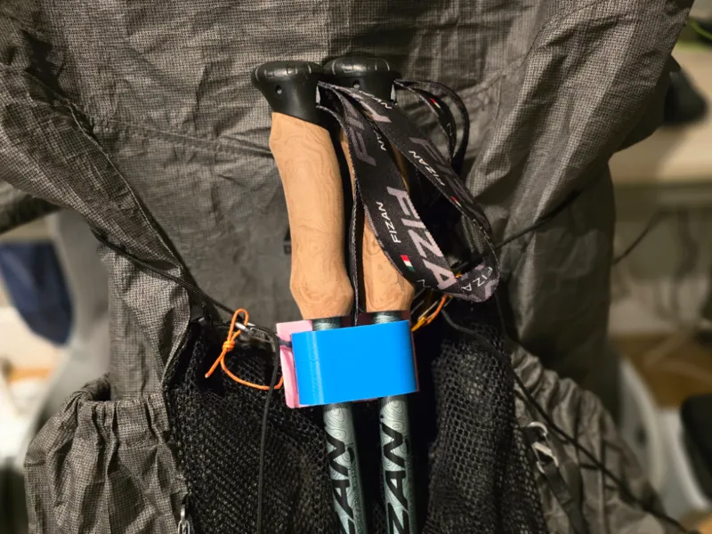 Hiking pole holder for backpack