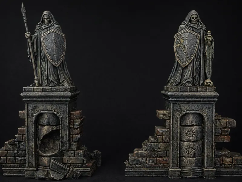 Temple of Moon: Guard statues