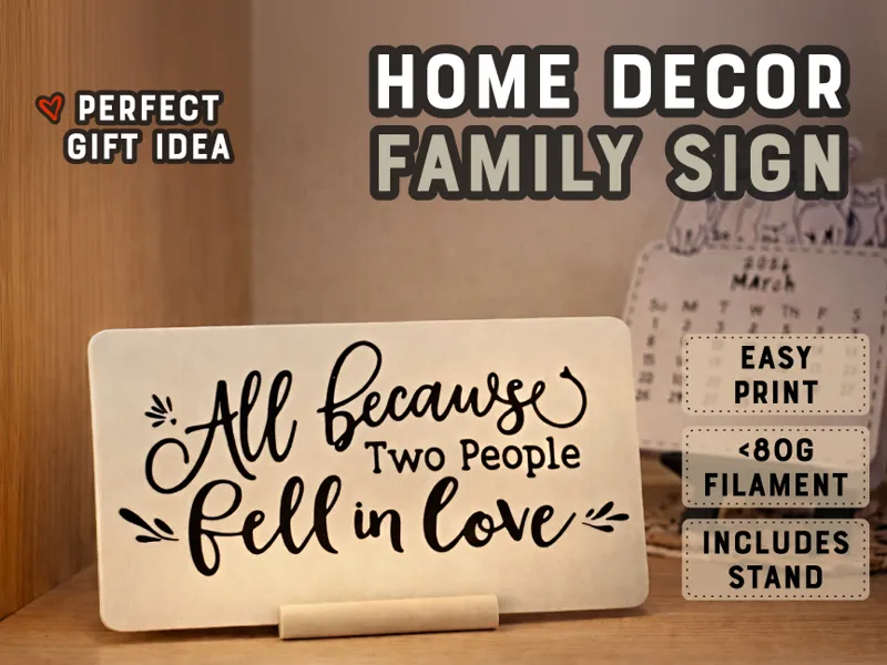 Home Decor Family Quote Sign w/ Stand