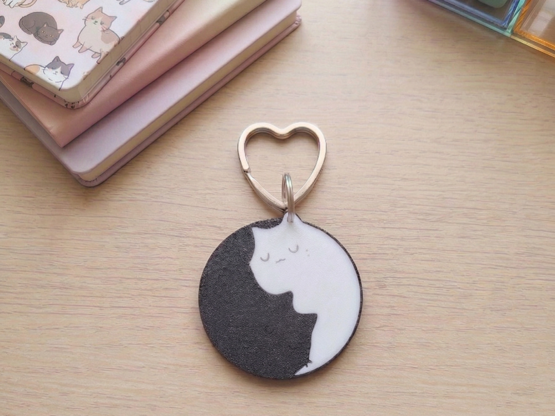 Llavero Gato Ying Yang