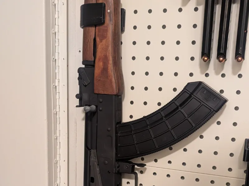 AK rifle pegboard mount brackets