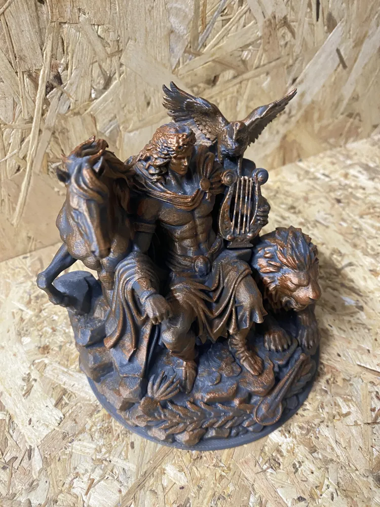 sculpture of Apollo on his throne - Free 3D Print Model - MakerWorld