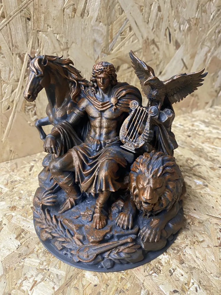 sculpture of Apollo on his throne - Free 3D Print Model - MakerWorld