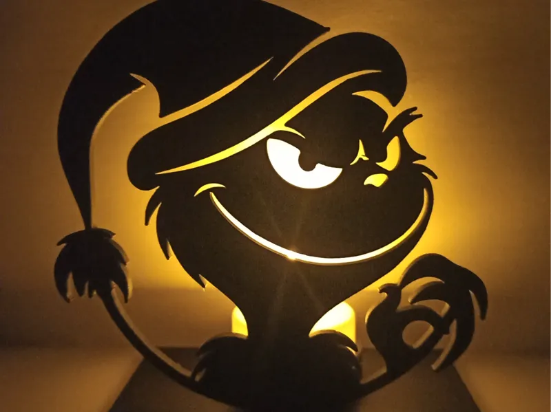 DECORAZIONE PORTACANDELE GRINCH