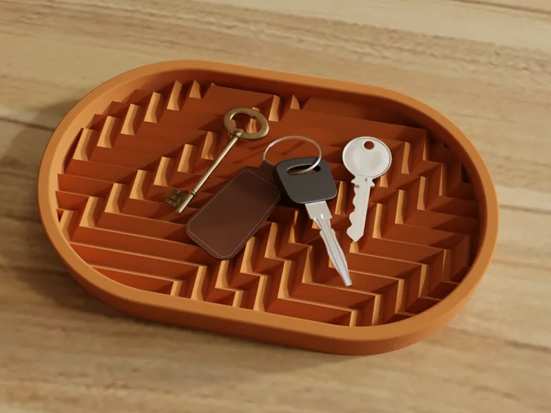 Herringbone Tray round – Modern Decorative Tray 
