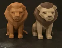 Lion low poly — porte-clés et figurine — photo 3