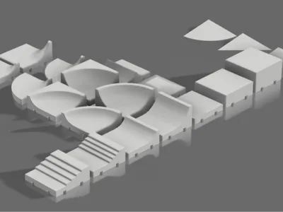 Modular Fingerboard Skatepark (20+ Parts)