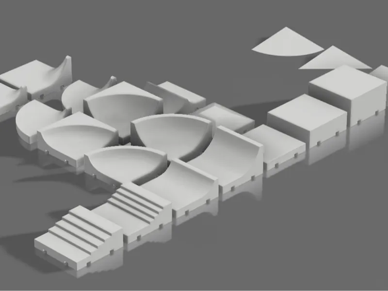 Modular Fingerboard Skatepark (20+ Parts)