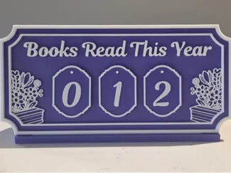 Books Read Tracker W/ Customizable Text & Storage