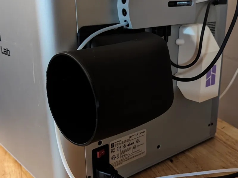 P1S, X1C with AMS Hub Exhaust Vent 4" hose adapter