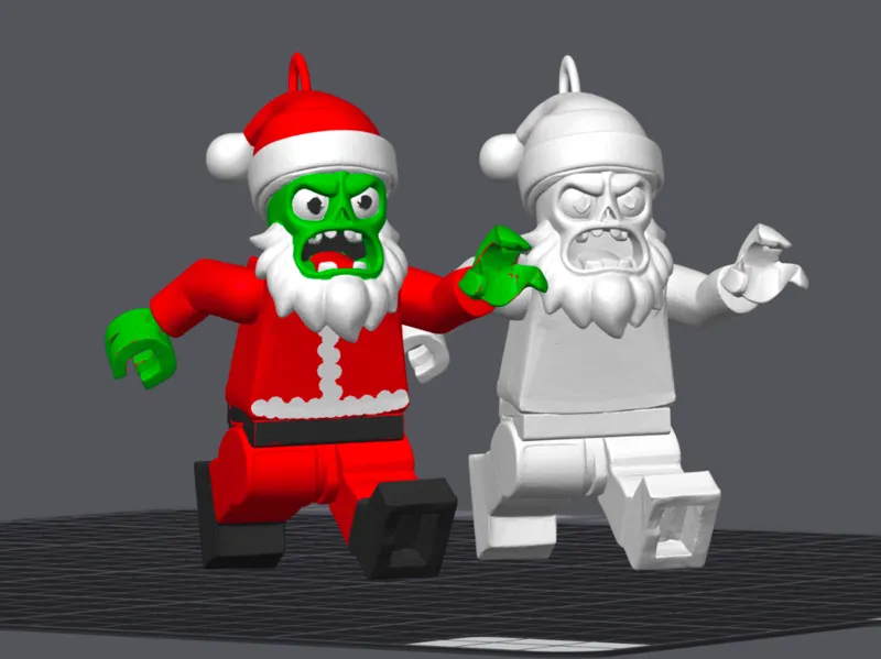 Zombie Santa Mini Ornament (AMS & Plain)