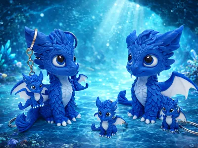 Tiny Guardian Dragon – Keychain & Figurine