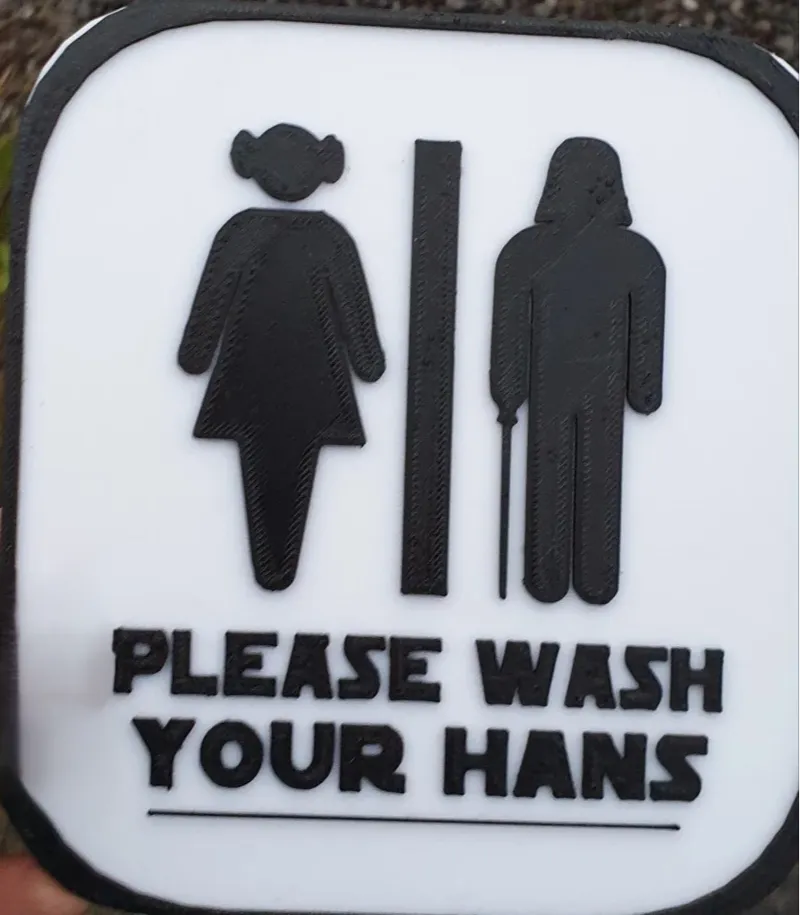 Star Wars Bathroom Sign - multicolor
