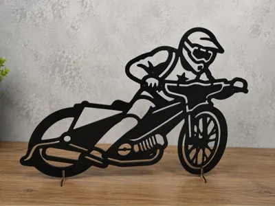 Speedway Rider Silhouette Wall Art