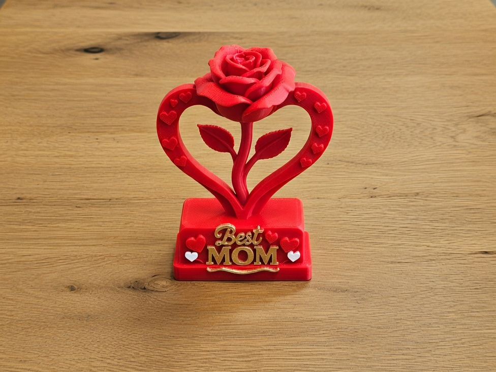 Best MOM Rose Heart Sculpture | Mother's Day Gift