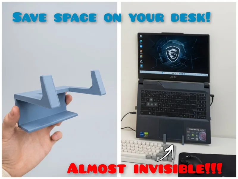 Laptop vertical desk stand | space saver organizer