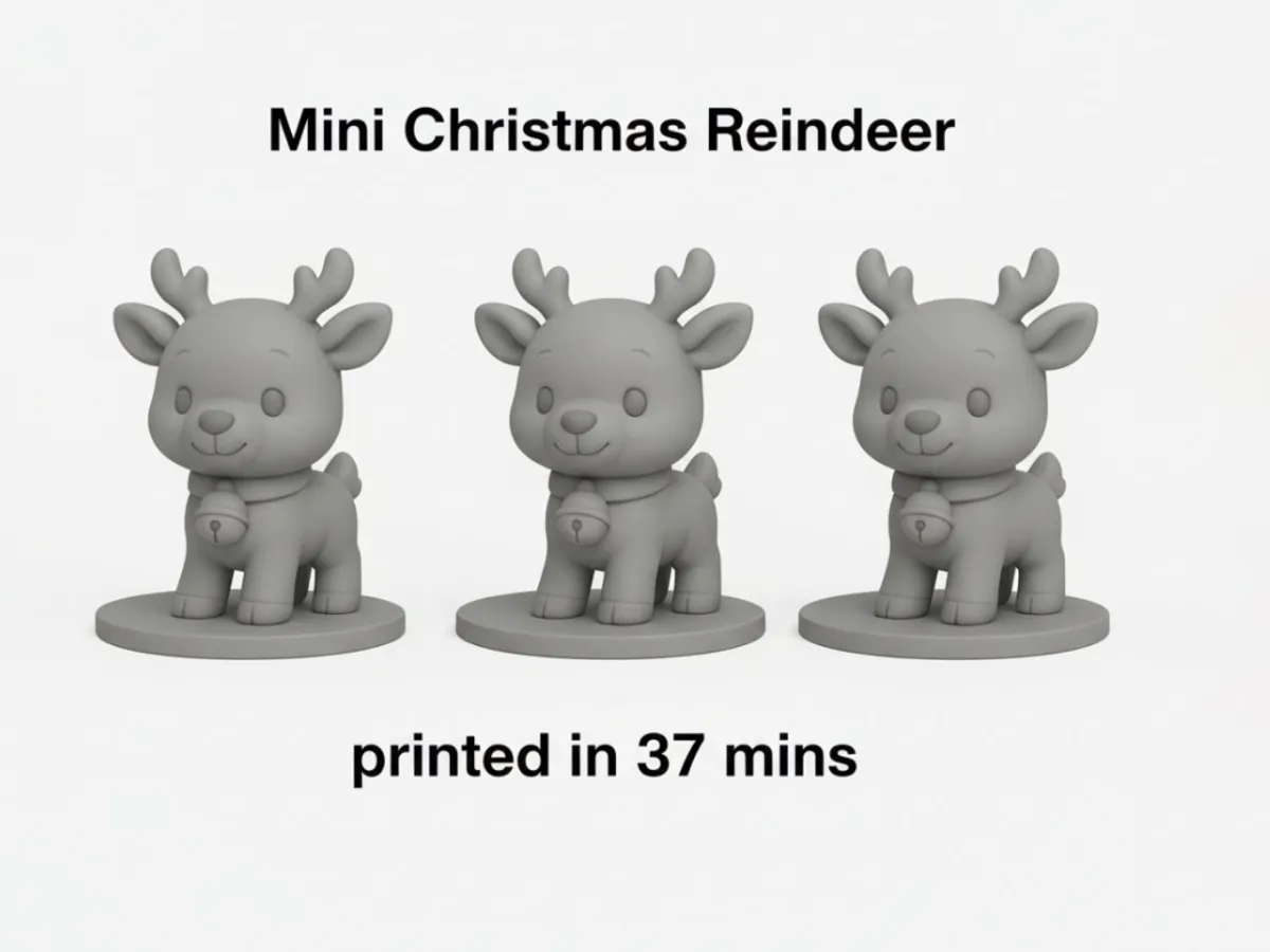 Mini Christmas Reindeer with Scarf - Free 3D Print Model - MakerWorld