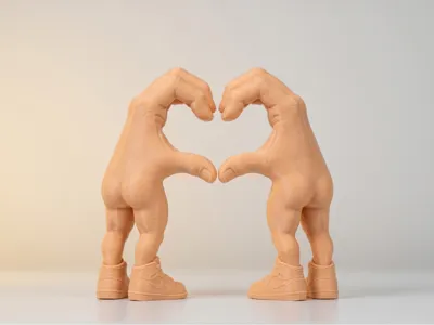 Couple Half Heart Handy Butt