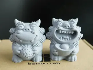 招财 纳福 国潮风狮子一对