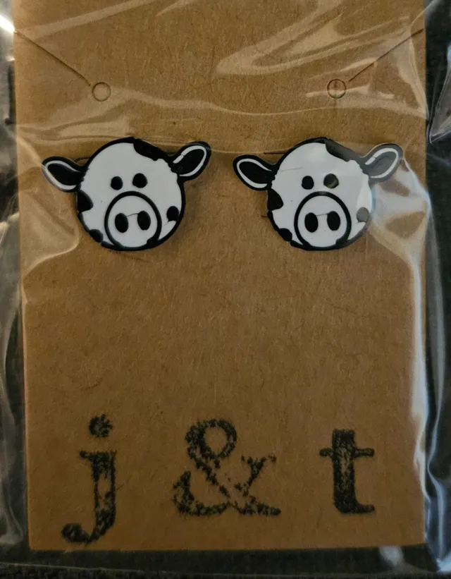 Cow Head stud earrings
