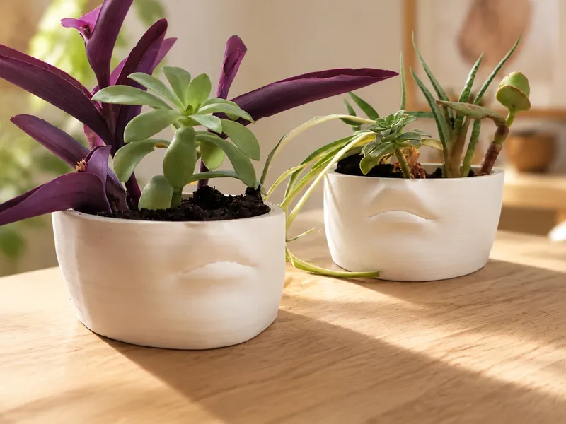 Face with Lips Planter - Bowl