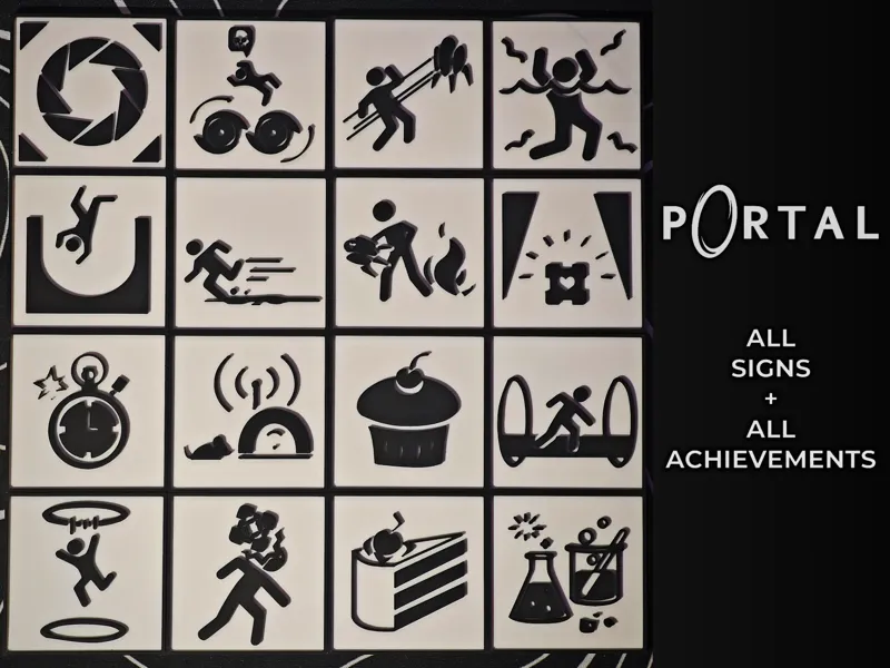 Aperture Warning Signs (All + Game achievements)