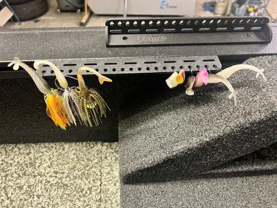 Fishing bait holder for versatrack or screws