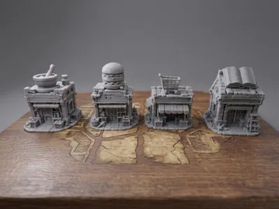 RPG Miniature Shops Set – Fantasy Town Buildings