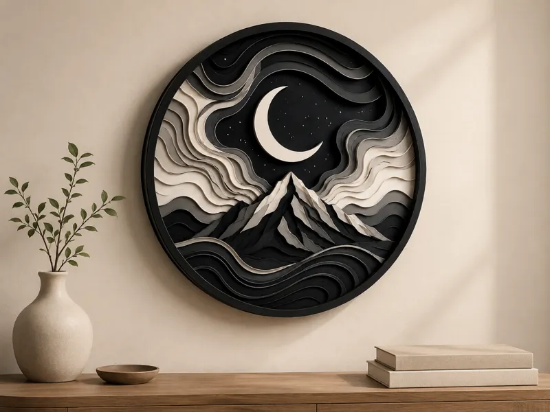 lunar terrain wall art