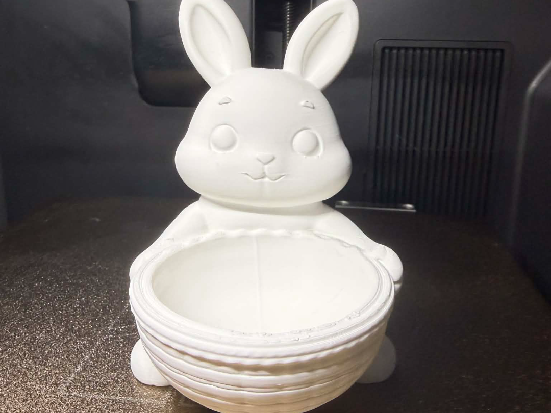 Elegant Easter Bunny Bowl – High Detail 3D Print