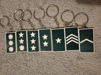 Chaveiros de Postos/Graduações Exército Brasileiro