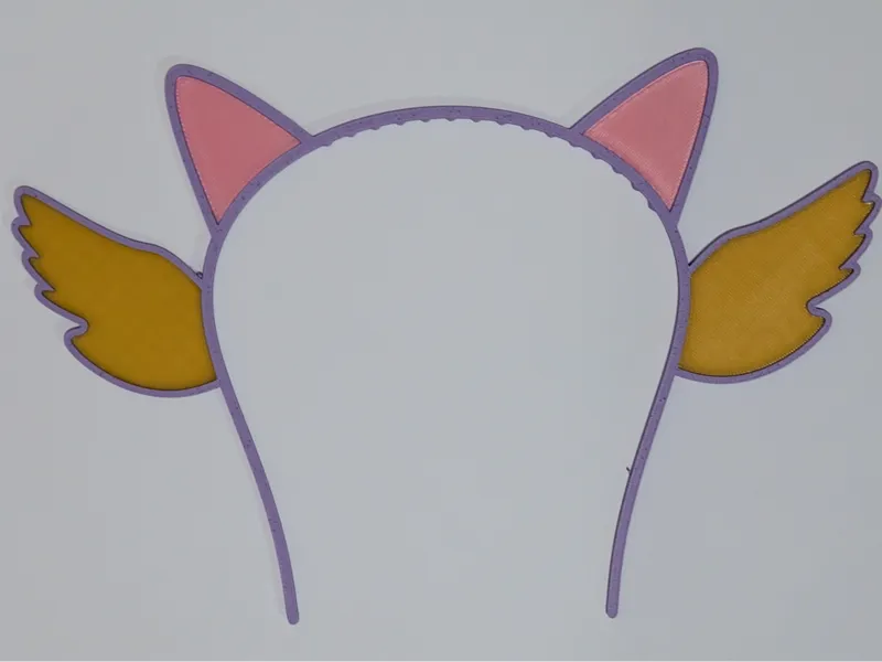 Kids headband with cat ears and wings on the side