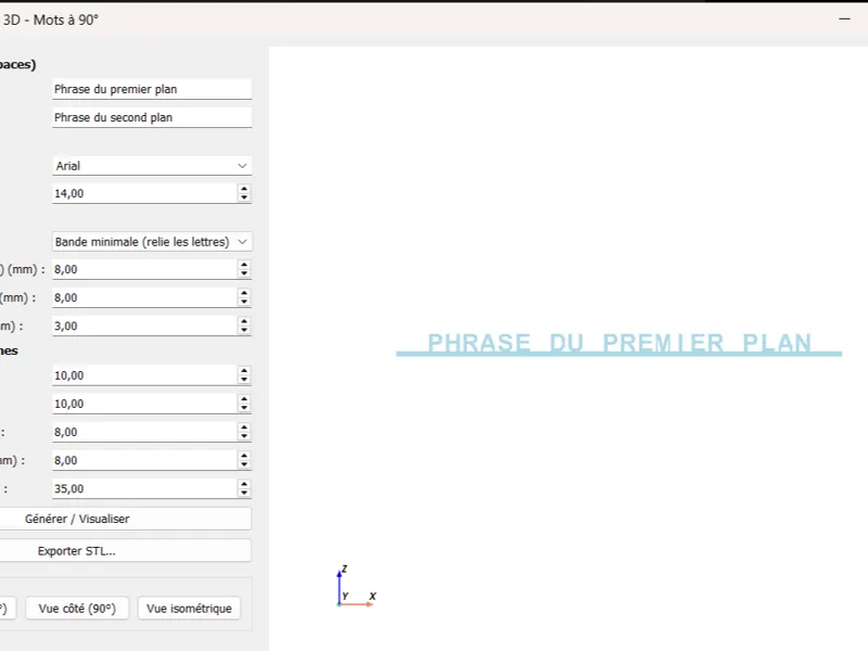 générateur stl anamorphose texte 3D