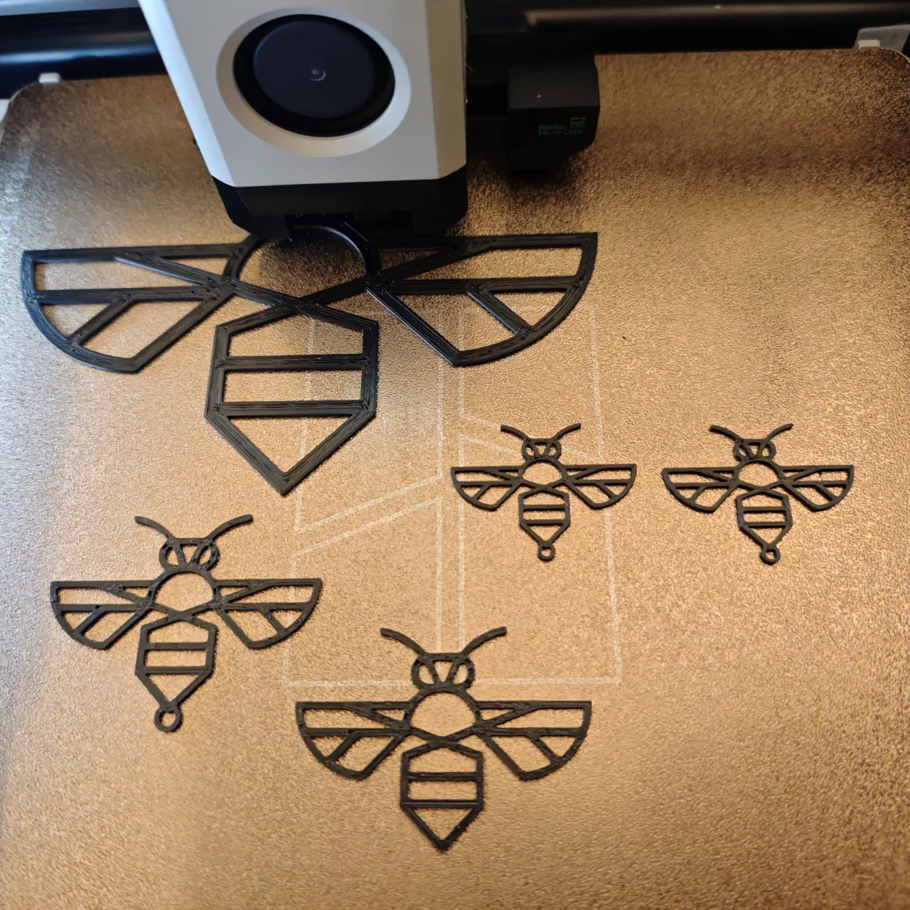 Minimalist Bee - keychain, earrings or wall art view 3