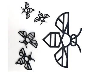 Minimalist Bee - keychain, earrings or wall art