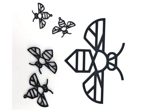 Minimalist Bee - keychain, earrings or wall art