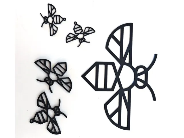 Minimalist Bee - keychain, earrings or wall art