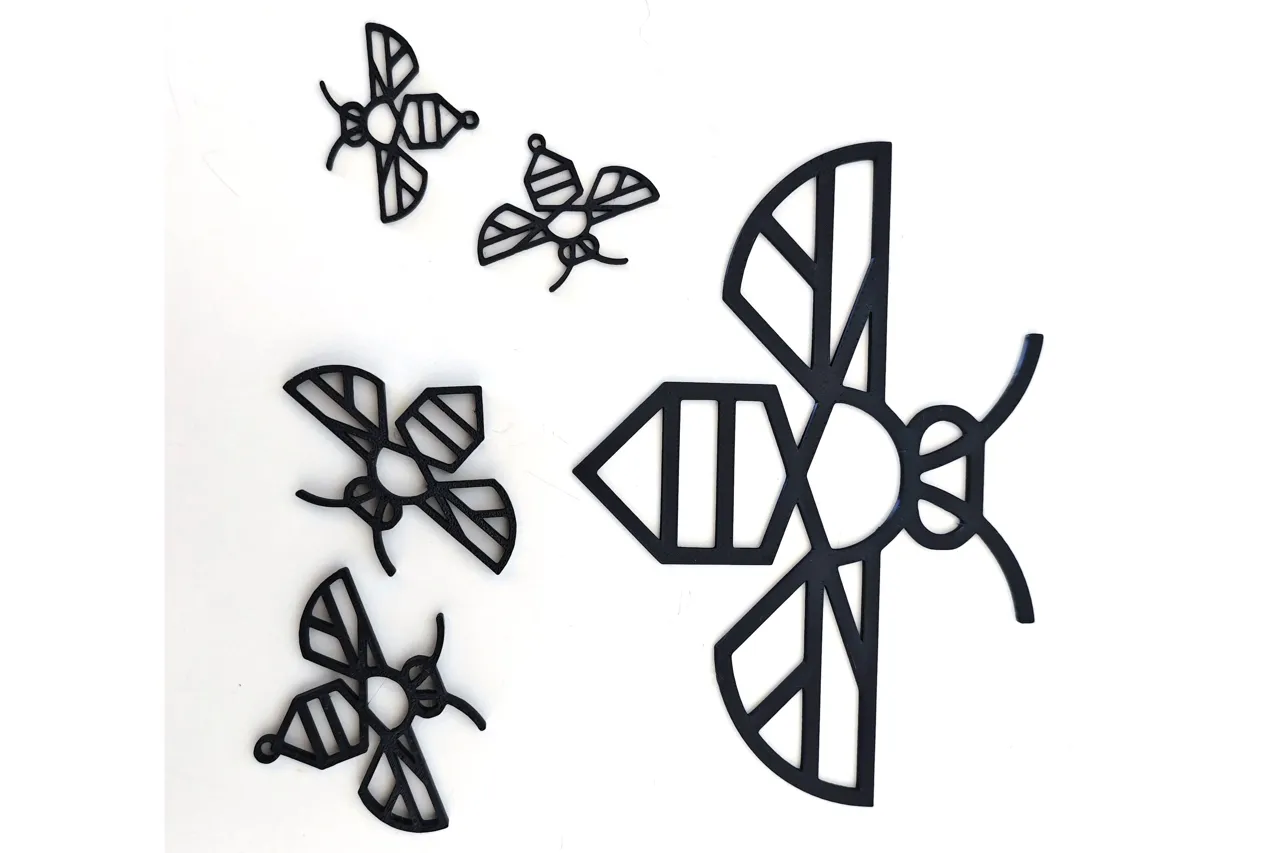 Minimalist Bee - keychain, earrings or wall art view 2