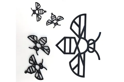 Minimalist Bee - keychain, earrings or wall art view 2