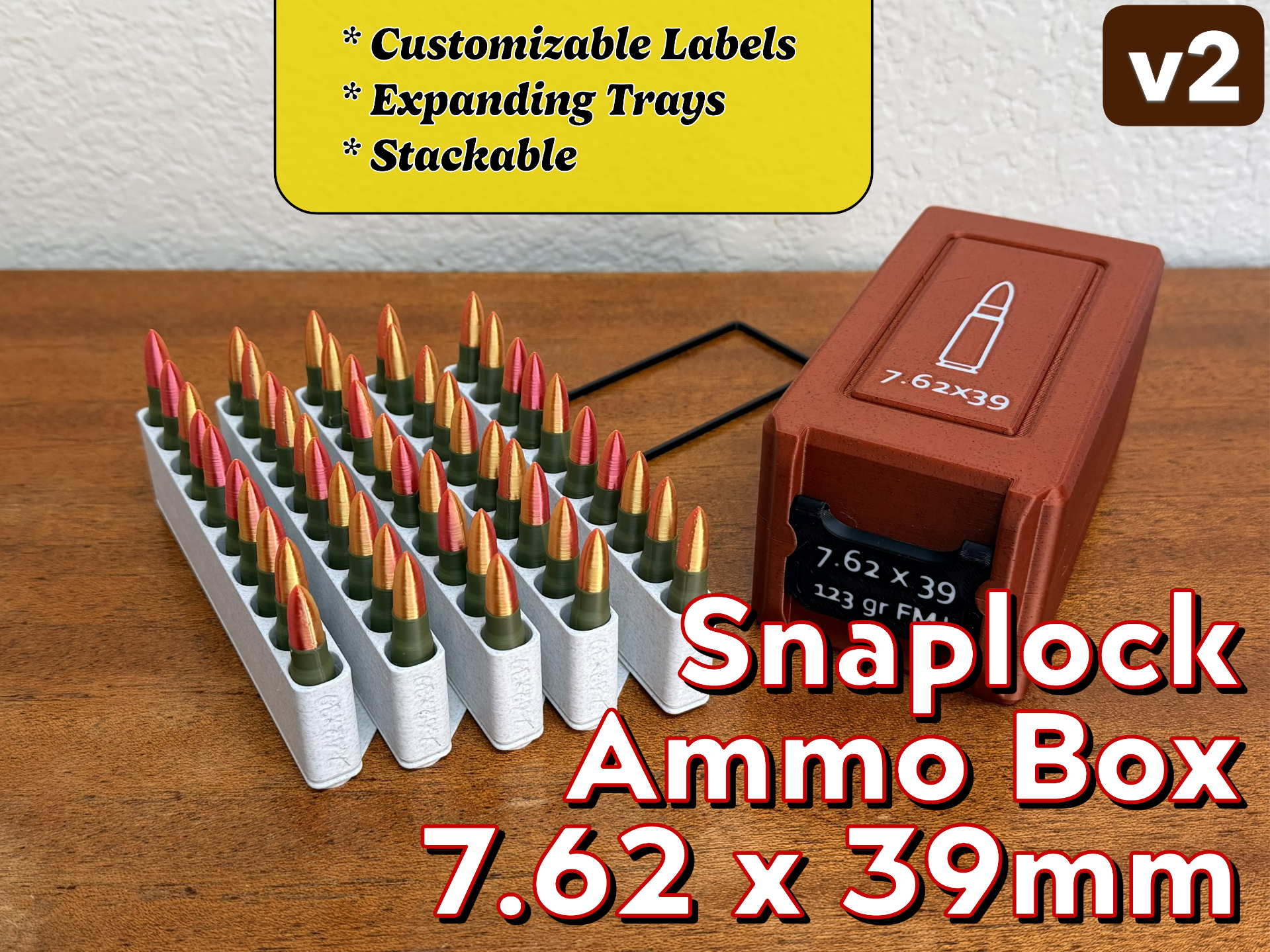 Snaplock 7.62x39mm Ammo Box + Expanding Tray