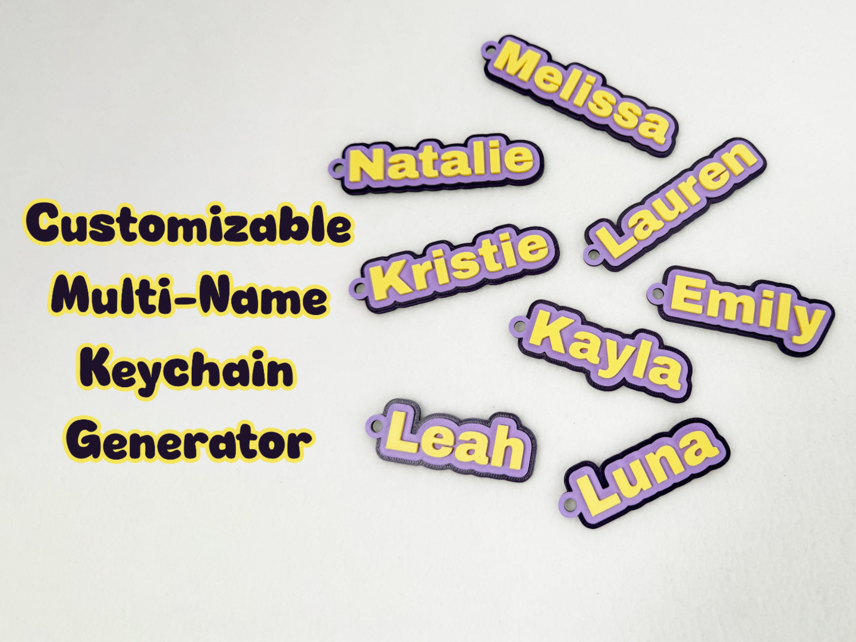Customizable Multi-Name Keychain Generator