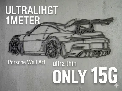 Ultra Light Porsche Wall Art (1 Meter) - Only 15g 