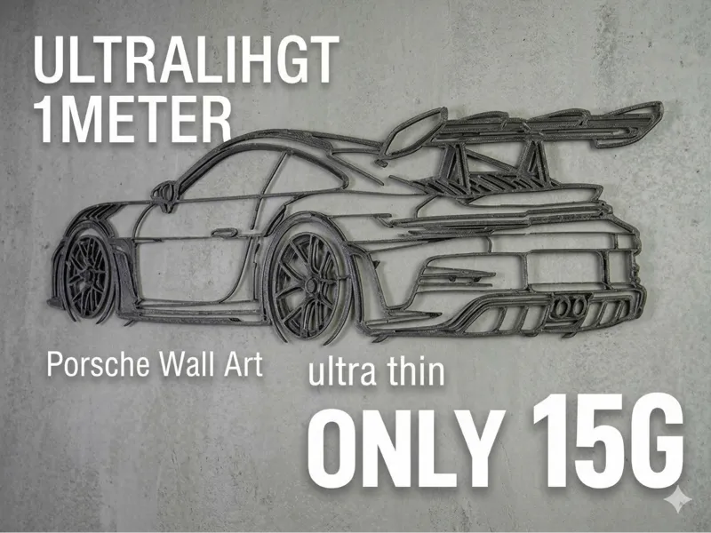 Ultra Light Porsche Wall Art (1 Meter) - Only 15g 