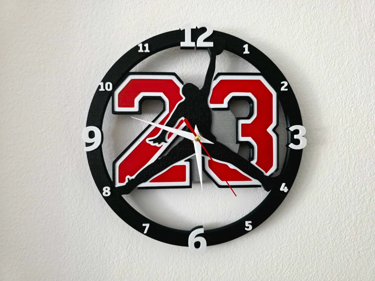 Wall Clock Jordan 23 - Free 3D Print Model - MakerWorld